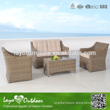 Approval Overseas Factory audit nice design good perform 2+1+1 sofa set rattan wicker